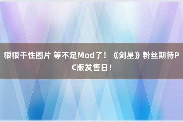 狠狠干性图片 等不足Mod了！《剑星》粉丝期待PC版发售日！