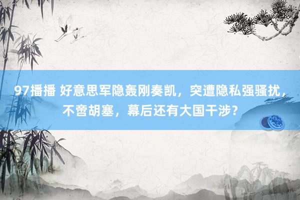 97播播 好意思军隐轰刚奏凯，突遭隐私强骚扰，不啻胡塞，幕后还有大国干涉？